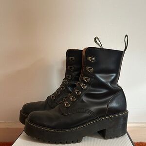 Dr. Martens Black Leather Combat Boots